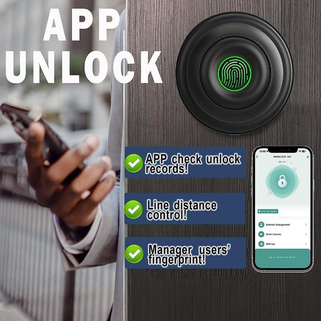 Maniglia Smart per Porta di Casa Serratura per Porta con Impronta Digitale Serratura Smart Antifurto Serratura Biometrica per Porta Maniglia per Porta con Impronta Digitale