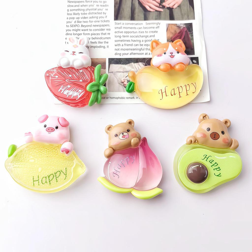 DIY Luminous Resin Ornaments: Cartoon Fruits, Animals, Cream Glue for Hair Clips, Phone Cases, Shoes