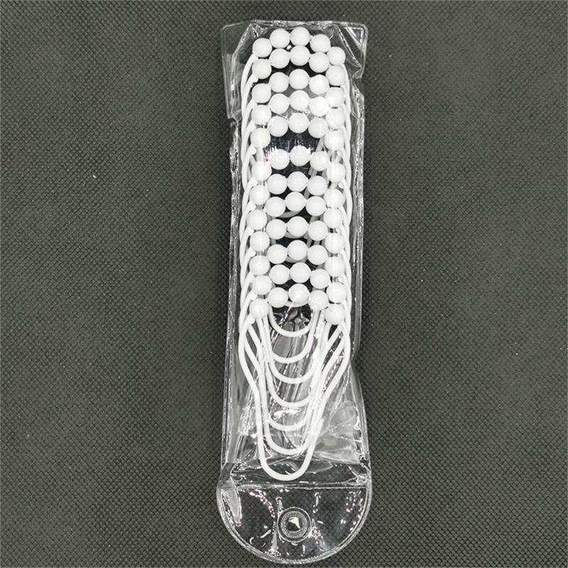 12pcs Rusts Resistant Stainless Steel Bath Curtain Hooks Rustproof 5 Beaded Shower Rod Hook Bathroom Accessories