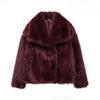 Faux Pelsfrakk for Kvinner Høst Vinter Plysjfrakker og Jakker Streetwear Yttertøy Langermet Varm Damefrakker