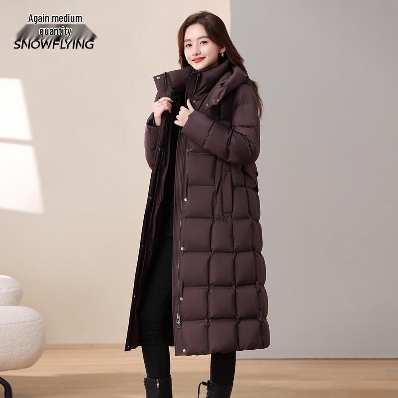 XueZhongFei Women's Long Hooded Down Jacket