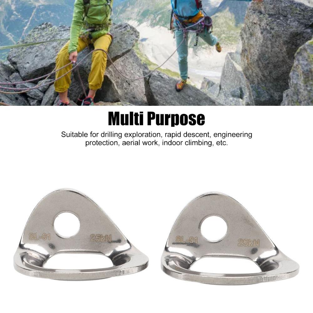 2 Pcs 25kN Climbing Bolt Hanger Stainless Steel Climbing Holds Bolt Hanger  Aerial Work