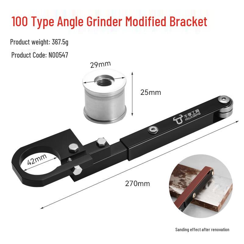 Modified Belt Sander & Polishing Tool for Rust Removal and Woodworking – Pneumatic/Electric Angle Grinder Attachment