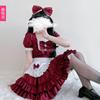 Red Do Your Pussy Maid Outfit Cosplay Sexy Cute Maid Outfit Cosplay Cos Outfit Dress Short