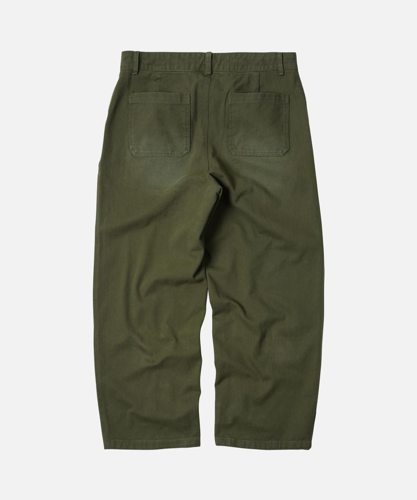 FRIZMWORKS Washed Cotton One Tuck Pants _ Olive