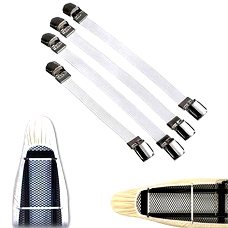4Pc Ironing Board Cover Clip Fasteners Tight Fit Elastic Brace Ties Straps Grips