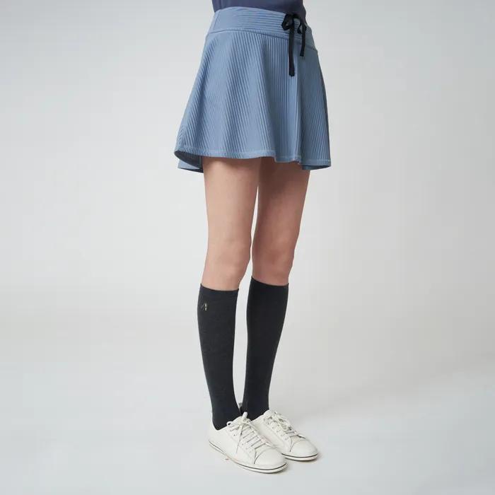 AW42AS08 Wool Blend Knee Socks_Charcoal