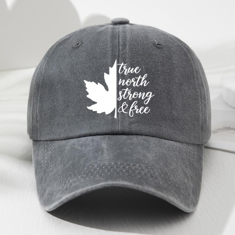 Soft Baseball Cap Soft Maple Leaf Letter Print Baseball Cap Unisex Retro Adjustable Outdoor Hat for Men and Women