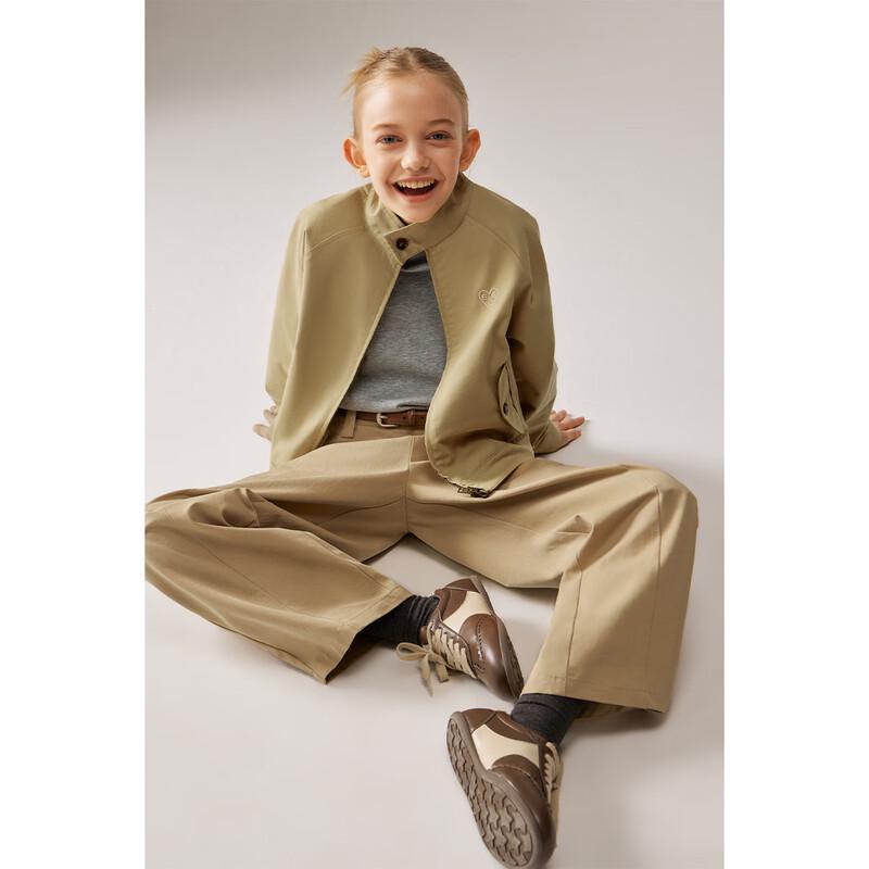 ELLE KIDS Girls  Embroidered Raglan Sleeve Stand Collar Jacket 130