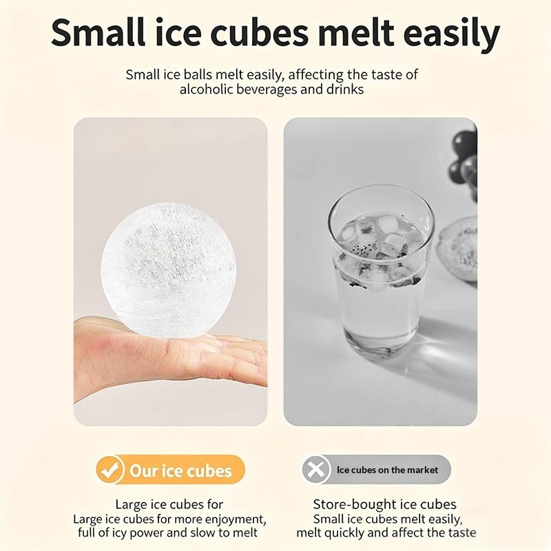 1Set Ice Ball Mold Food Grade Silicone Freezer Tray for Perfect Polygonal Ice Balls Home Kitchen Drink Chilling