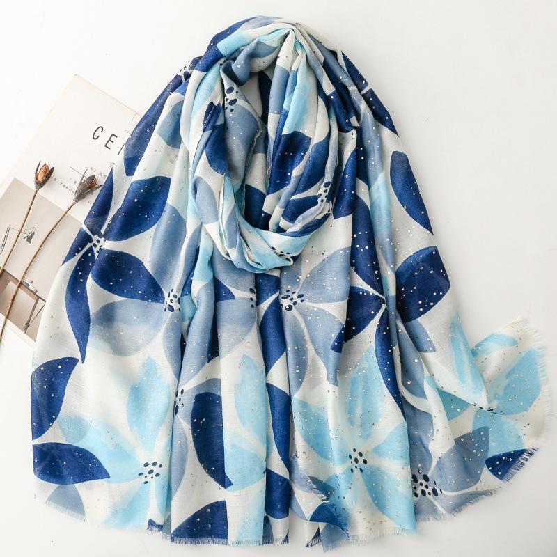 Bohemian Women Viscose Scarf Big Size 88*180cm Cotton Linen Feeling Leaf Soft Shawl Tassel Hijab Wrap Summer Soft Beach
