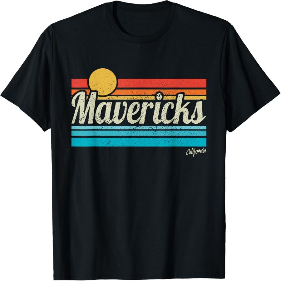 Mavericks California Retro Sunset Surf Trip I Love Surfing T-Shirt S