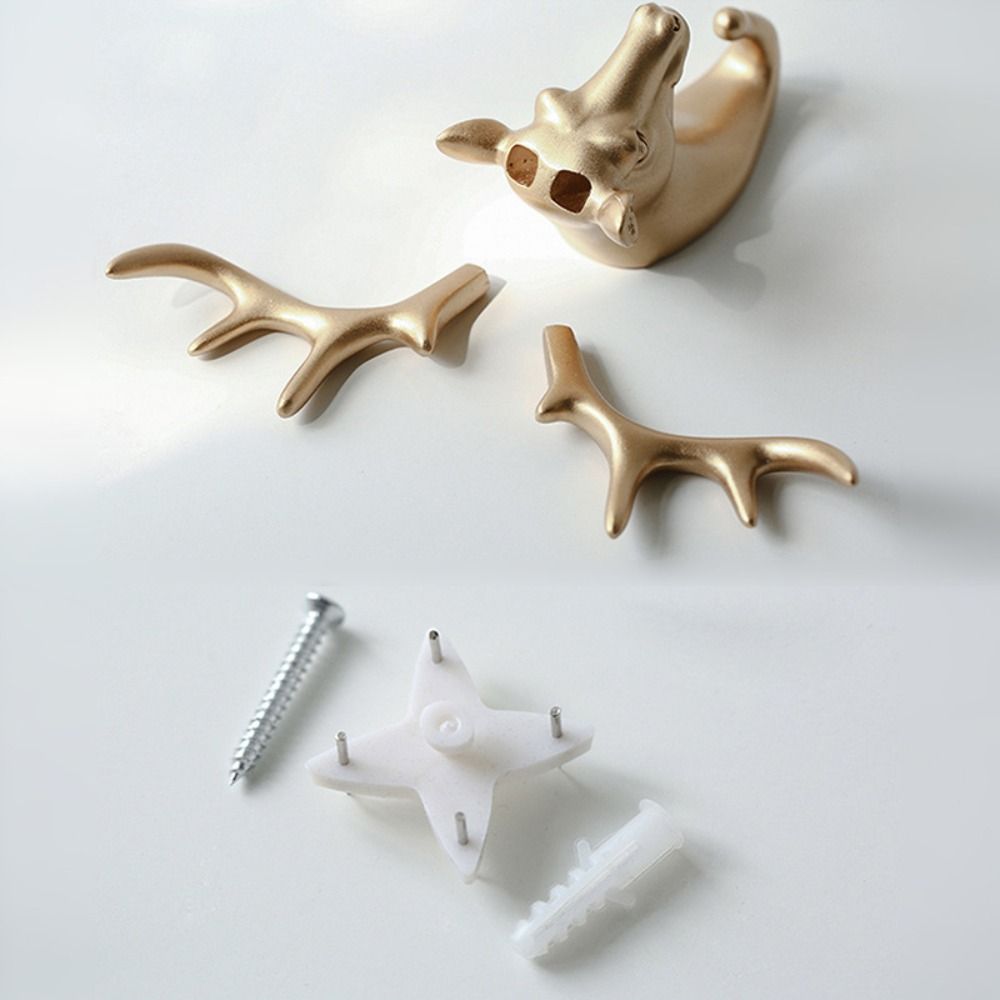 Wall Mounted Wall Hanging Decoration Resin Wall Keys Holder Animal Head Decorative Hook  Door