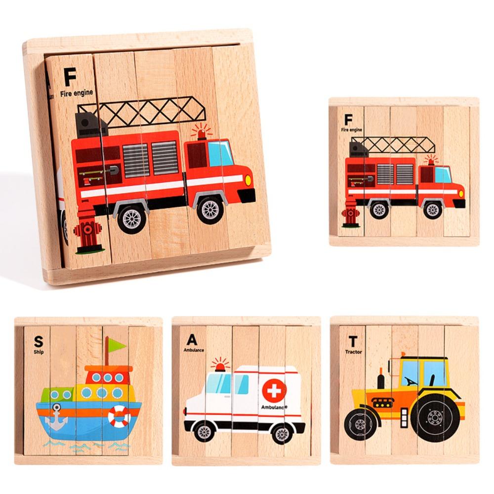 

Matching Traffic Wood Puzzle Toys Wooden Educational Jigsaw Toys Girls Boys Style A