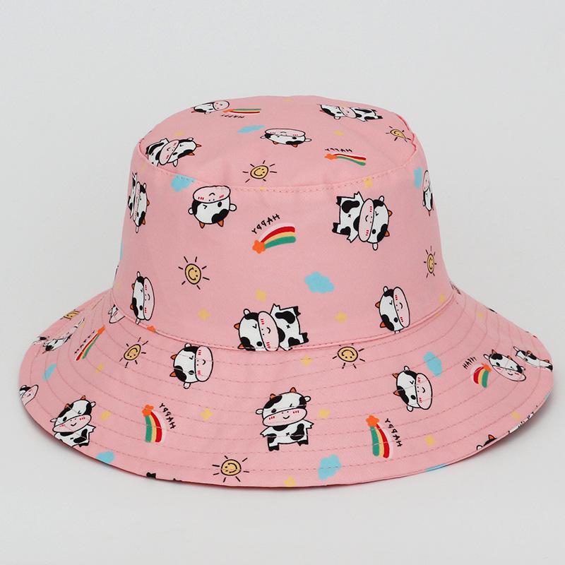 

Spot Children Fisherman Hat Student Cartoon Printed Baby Sunscreen Sun Hat Boys and Girls Flat Top Basin Hat 52cm~ 54cm (3~ 10 years old)