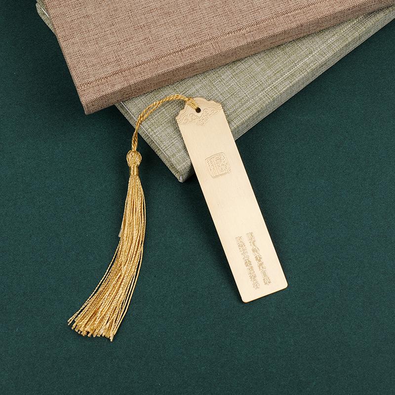 Zhi Hui Custom Metal Bookmarks - Tassel and Antique Style with Baking Varnish Finish, Personalized Logo Option for Journal Books