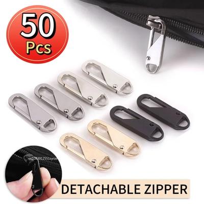 10-50PCS Universal Zipper Puller Detachable Metal Zipper Head Repair Kits For Zipper Slider DIY Craft Sewing Clothes Accessories