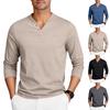 Herre Slim-fit V-hals Langermet Casual T-skjorte