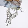 Skull Geometric Vintage Pendant Necklace With Tassel Chain For Gothic Punk Fans