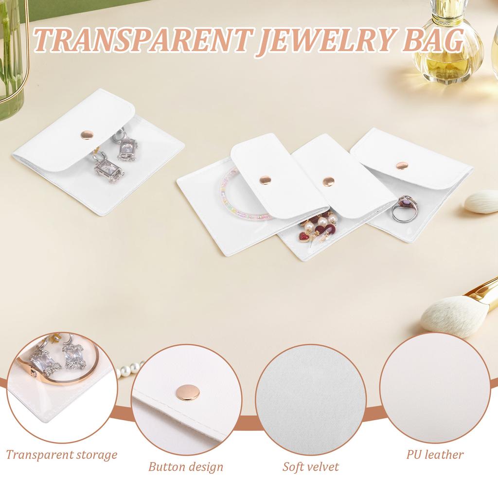 Mini Pouch Small Jewelry Bags Travel Clear Jewelry Storage Bag Leather Jewelry Pouches for Women Traveling Clear Jewelry Bags