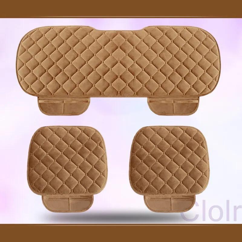 Universal Anti-slip Warm Winter SUV Car Seat Cover Cushion Front Rear Flax Cushion Breathable Protector Mat Pad Auto Accessories