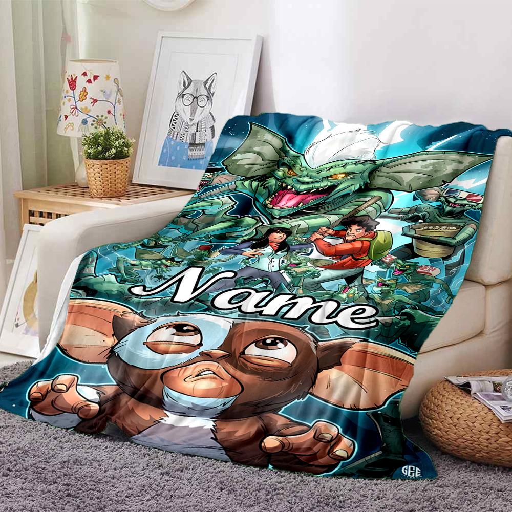 Customiz Name Personality Gremlins Blanket Soft &Warm Sofa Office Bed Travel Lunch Break Blanket, Gift Suitable All Seasons