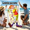 Custom Name Personalized Pippi Longstocking Print Beach Towel, for Trip Camping Beach Party Home Decor, Birthday Gift for Family & Friends
