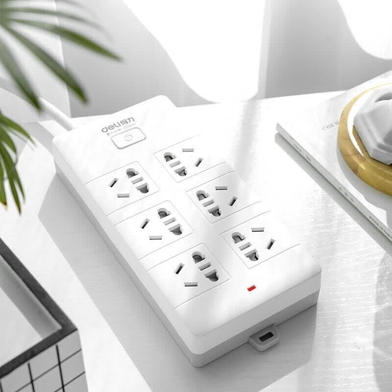 Deli 18260-02 Safety Power Strip CN plug (adapter included)