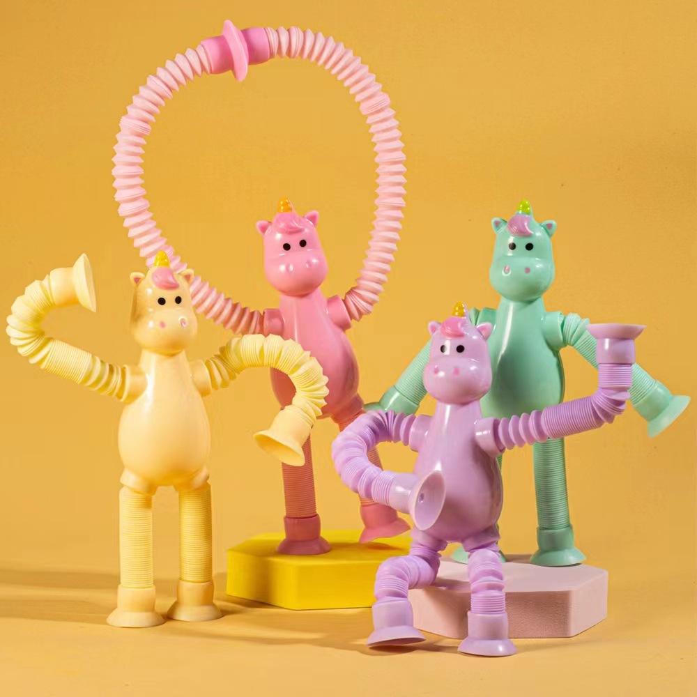 Unicorn Suction Cup Toys DIY Stretchable Pop Tubes Stress Relief Decompression Sensory Toys Carnival Prize for Boys Girls