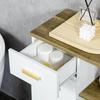 Modern Bathroom Cabinet With Drawer And Wooden Shelves 50x30x89cm White
