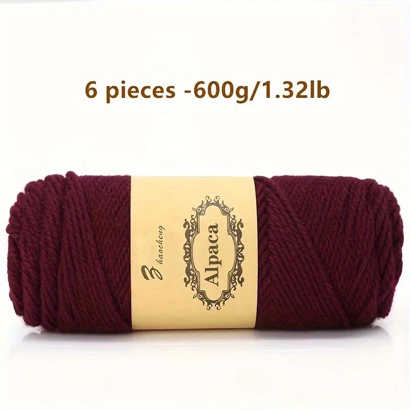 6 Pcs Premium Soft & Durable Alpaca Blend Yarn Worsted Weight, Perfect for Knitting Sweaters Assorted Colors