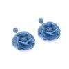 Orecchini Floreali Esagerati Fatti a Mano Orecchini Fiore di Rosa Eleganti Denims Fiori Orecchini Pendenti Gioiello Ornamento per Donne