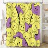 Cheerful Yellow Purple Ghost Bath Shower Curtain Waterproof Decor Fun Spooky Halloween Kids Room Home Decoration for Bathroom –