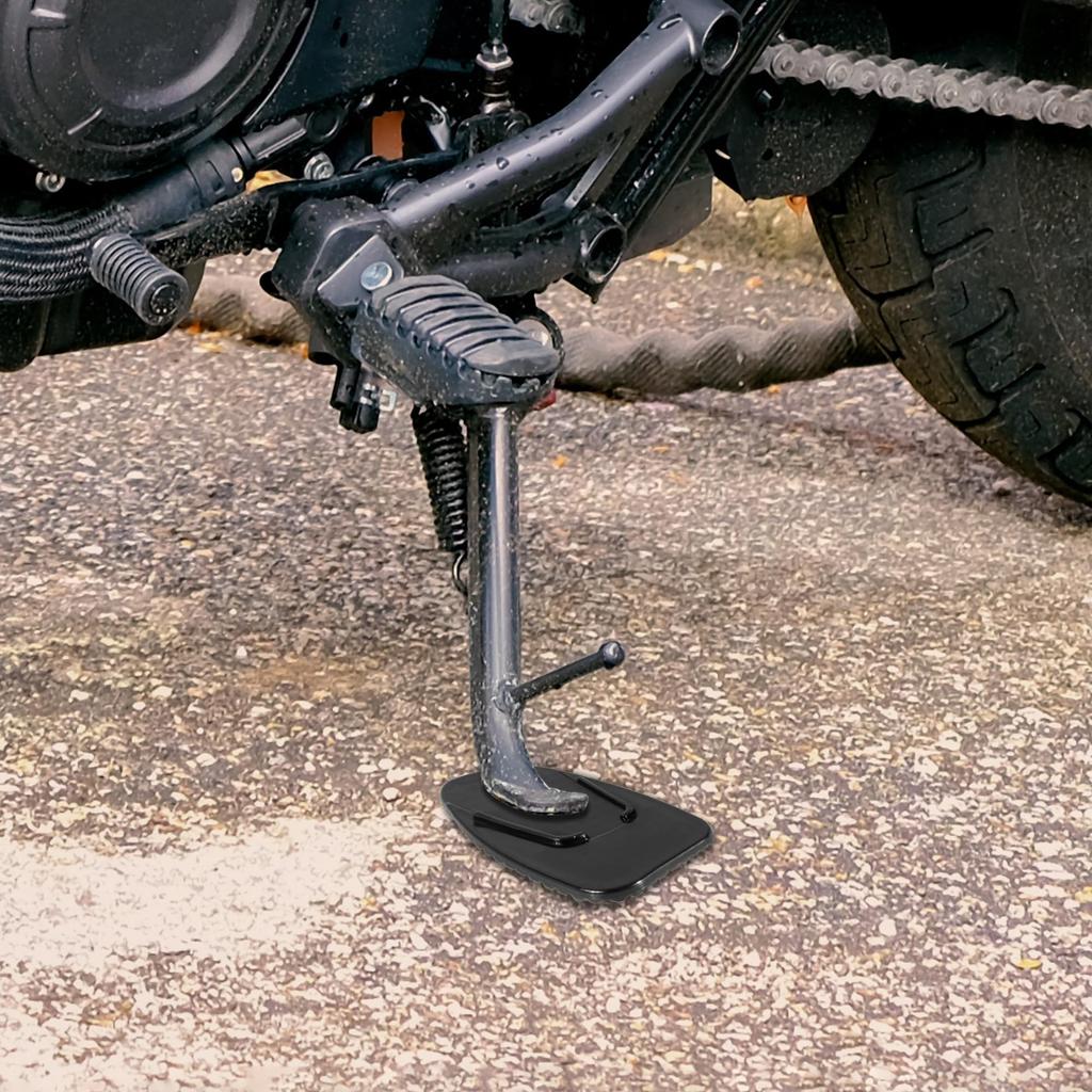 F FIERCE CYCLE Motorcycle Kickstand Pad Support Plate Pad Side Stand Extension Pad 4.5 X 4.3 Cm 2pcs Black