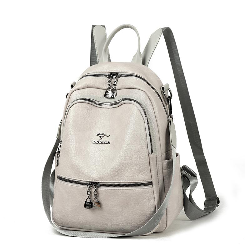 PU Backpack Women's Outdoor Travel Backpack Multi-function Shoulder Bag