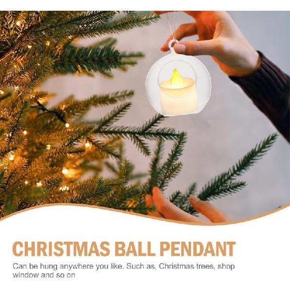 Housoutil 10Pcs Hanging Tealight Candle Hoder Hanging Glass Globe Orbs Plant Terrariums Wedding Candle Holder Candlestick for Christmas Ornaments