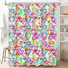 Colorful Love Heart Print Shower Curtain Waterproof Decorative Bathroom Liner Set
