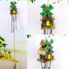 Creative Gift Wind Chimes Handcrafted 4 Tubes Wooden Metal Tube Wind Chimes Rustic Wooden  For Ideal Gift
