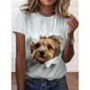 Summer Cute Dog Short Sleeve T Shirt Fun Animal Round Neck Short Sleeve T Shirt Loose and Comfortable for Men and Women