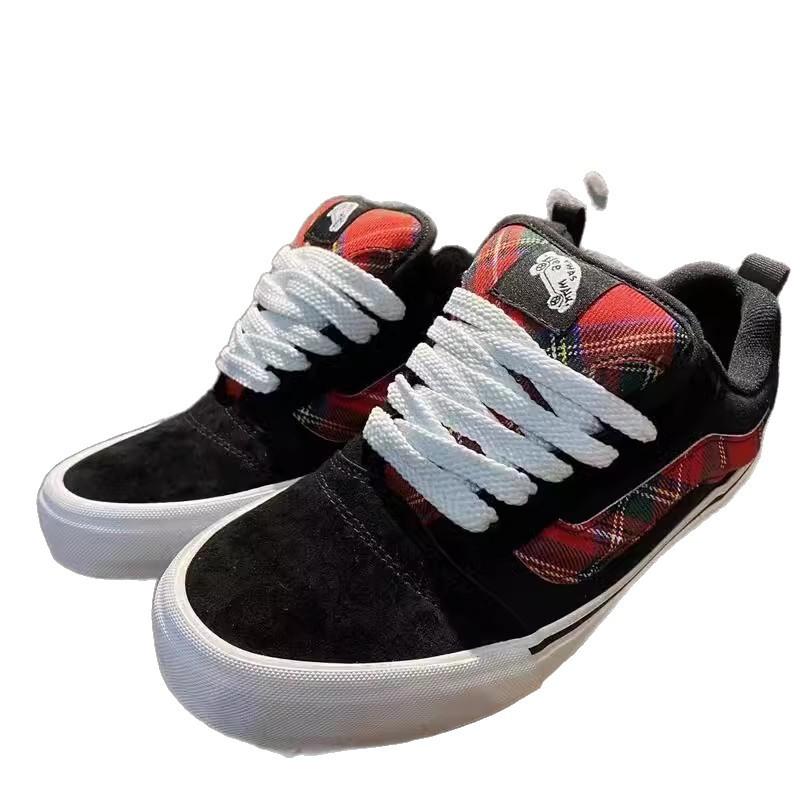 Knu Skool dragon fruit roz piele întoarsă pantofi de skateboard cu profil jos pantofi cu talpă groasă din piele întoarsă