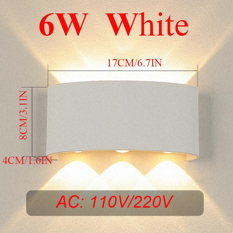 Lămpi de perete cu LED Aplică de perete interioară IP65, aluminiu, rezistent la apă, pentru interior, exterior, lămpi de perete, pentru exterior, pentru sufragerie