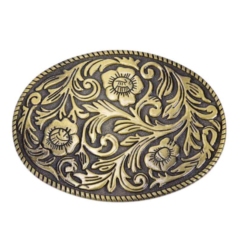 Western Vintage Flower Men'S Belt Buckles Cowboy Native
