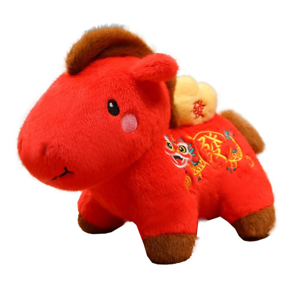 

Stuffed Plush Horse Toys PP Cotton Filling Horse Year Mascot Gift Zodiac Horse Doll College Dorm 12cm красный