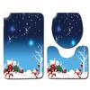 Santa Toilet Three-Piece Floor Mat Doormat Bathroom Carpet