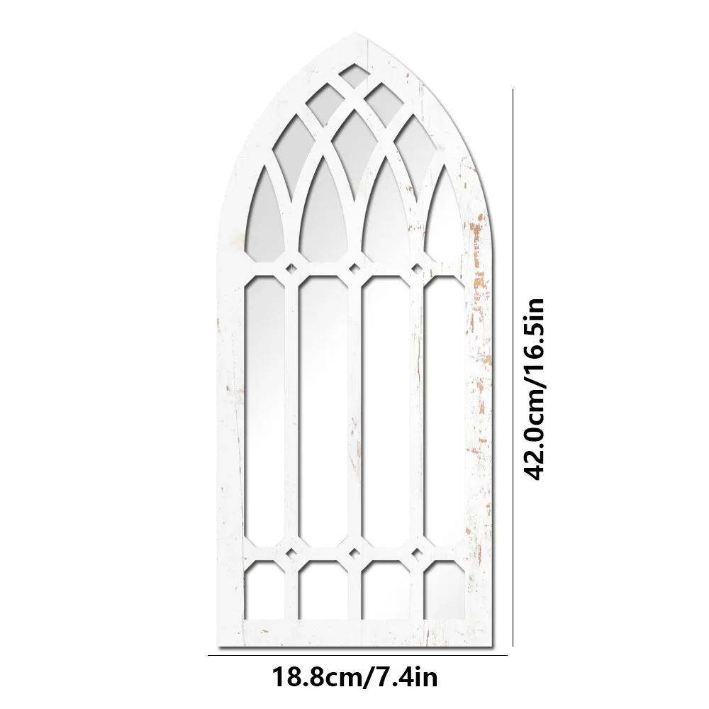 1/3Pcs Gothic Mirrors Wall Decor Spooky Gothic Arched Wall Mirrors Vintage Cathedral Arch Frame Mirror Decorative Goth Mirror