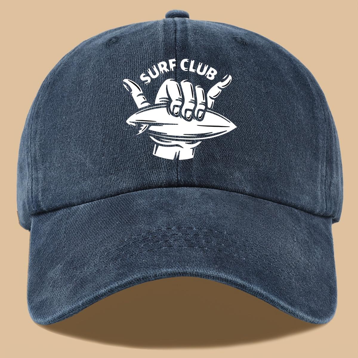 Surf Club Theme Printed Baseball Cap  SURF CLUB  English Printed Design Breathable Sun Hat темно-синий