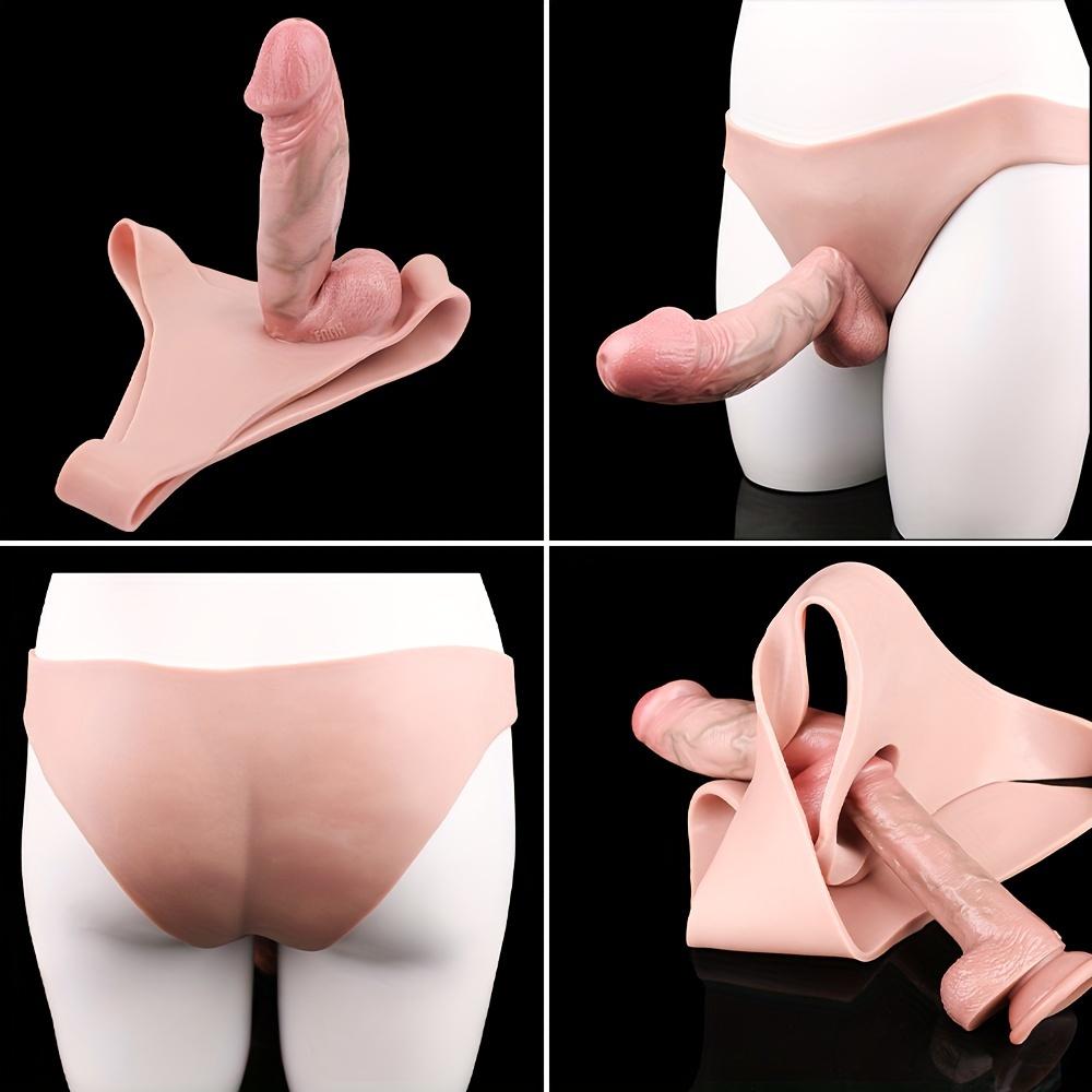 1pc Hollow Penis Sleeve Pants Big Dildos Triangle Underwear Wearable Simulated Penis Lesbian Sexual Products Super Realistic Dildos