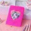 Cartoon Plush Spiral Notebook with Sewing Binding 50 Sheets 80GSM Paper Cute Girl Embroidery Custom Logo Student Gift Diary