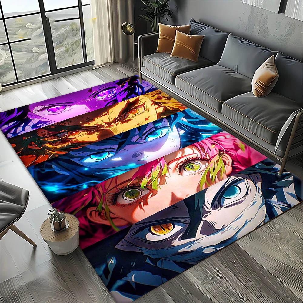 D-Demon Slayer Anime Kamado Nezuko Tanjirou 3D Carpet Rug Art for Room Decor Home Bedroom Gifts Fans Area Rug Non-slip Floor Mat