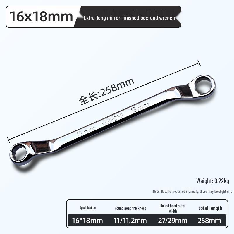 Sada oboustranných očkových klíčů s zrcadlovým povrchem: 8-55mm Nástroj pro opravu brýlí a automobilů